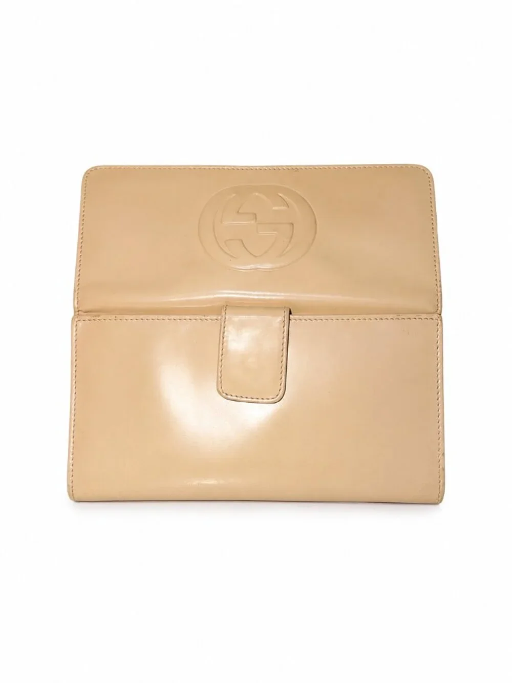 Gucci Beige Patent Leather Continental Wallet